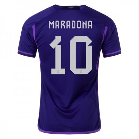 Virallinen pelipaita Argentiina Maradona 10 Vieras World Cup 2022 Lyhythihainen - Miesten